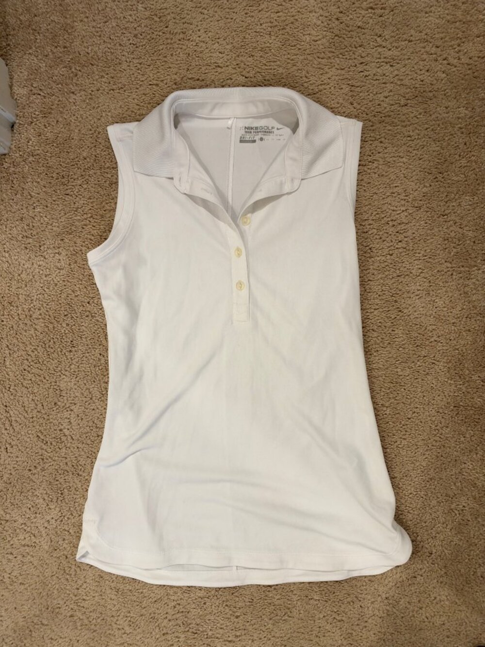 Nike Golf Tour Performance Dri-FIT Sleeveless Polo White Women's XS